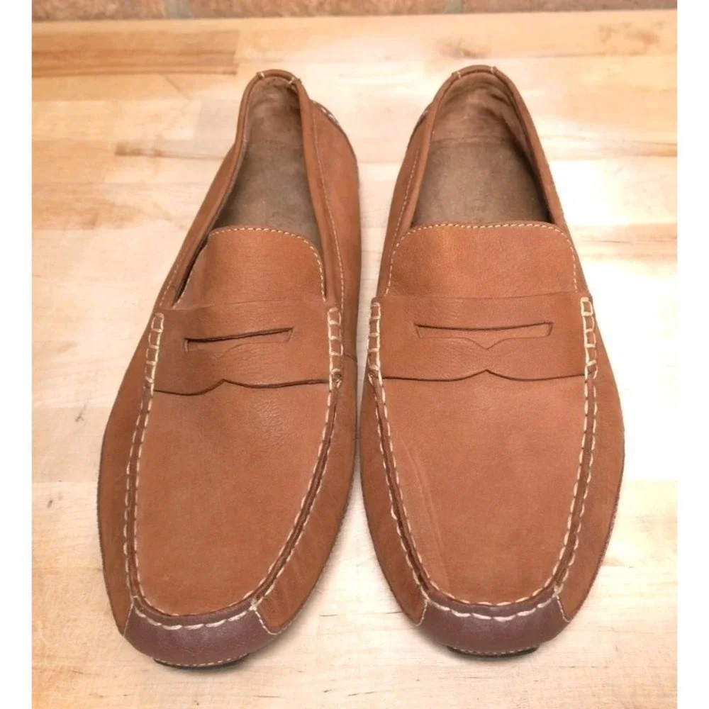 Cole Haan Men's Wyatt Brown Suede Penny Loafers Driving Shoes Size 9.5